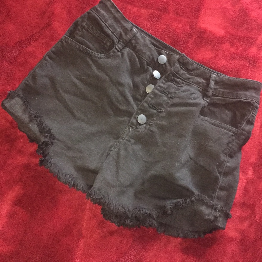 Black high wasted shorts